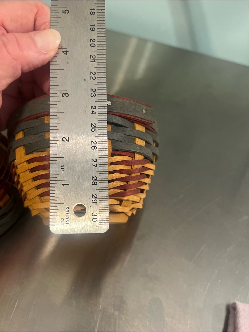 2 Longaberger Baskets, Protectors, Wood Lids and Extra Lid Handles - Picture 4 of 5